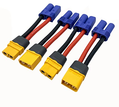 2 Paare XT60 XT-60 XT60H Stecker Stecker Stecker Stecker Stecker Stecker Adapter Kabel EC5 Stecker Stecker Stecker Stecker Adapter Kabel mit 12AWG Silikon Kabel
