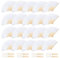 QIGEN LTD 20 Pcs Hand Held Folding Fan - White Chinese Wooden Fabric Paper Folding Handheld Fan for Women, Bamboo and Wooden Hand Held Folding Fan for Wedding Party Dancing Home Decoration