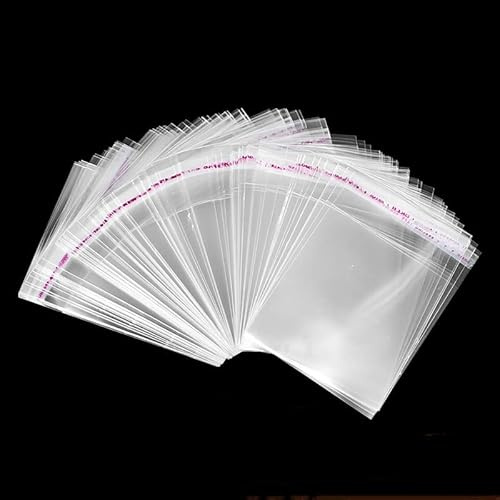 100 Bustine Richiudibili Trasparenti con Chiusura Adesiva - Sacchetti Cellophane (20x30cm)