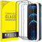JETech Full Coverage Screen Protector for iPhone 12/12 Pro 6.1-Inch, Black Edge Tempered Glass Film with Easy Installation Tool, Case-Friendly, HD Clear, 3-Pack