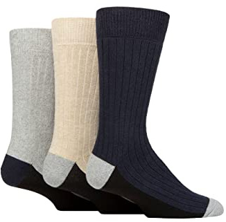 SockShop Wildfeet Mens Recycled Cotton Boot Socks Pack of 3