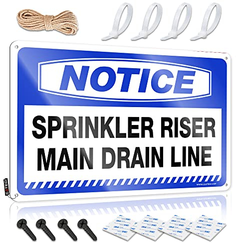 Vintage Metallschilder Lustiger Hinweis Sprinkler Riser Hauptablaufleitung Blechschild Schlafzimmer Stuff Home Bar Zubehör (Größe: 20 x 30 cm)