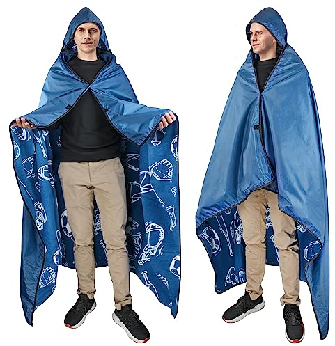 Catalonia Waterproof Stadium Blanket, Windproof Wearable Poncho for Fans