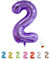 LITTLE BIRTHDAY | Zahlen Luftballon | Folienballon | Helium Gas Balloon Ballon | 101 cm | 0 1 2 3 4 5 6 7 8 9 in vielen Farben | Geburtstag | Kindergeburtstag | Deko | lila 2