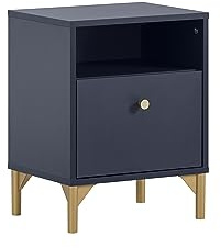 Schildmeyer Nachttisch Alfa 155474, Nachtblau/goldfarben, 40,3 x 33 x 53,2 cm
