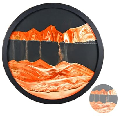 Sablier Peinture de Sable Qui Coule 3D, image De Sable Dynamique, Peinture D'Art De Sable Dynamique 3D,affichage 3D Mer Profonde En Mouvement, Image De Sable Verre Rond Pour Décoration De Bureau À Dom