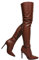 Stivali Alti alla Coscia in PU in Pelle Elasticizzata con Tacco Alto a Spillo Sexy da Donna, Stivali a Punta sopra Il Ginocchio, Scarpe Autunno Inverno alla Moda per Tutti i abbinamenti,Marrone,36