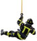 Weihnachtsbaum Feuerwehrmann Acryl Ornamente, 1 Stück Feuerwehrmann Weihnachtsschmuck, Feuerwehrmann Acryl Ornamente Zum Aufhängen, Weihnachtsdeko Feiertagsdekoration für Wandfenster (B, One Size)