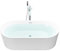 Baignoire Îlot Ovale Acrylique Blanche Cannelée 169 x 80 cm Design Moderne Gocta