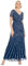 Maya Deluxe Damen Pailletten Maxi Abendkleid Elegant für Hochzeit V-Ausschnitt A-Linien-Schnitt Brautjungfernkleid, French Navy, 50