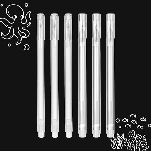 SMOOTHERPRO Weißer Gelstift | 6 Stück Weißer Stift | 0,6mm 0,8mm Spitze | Weiß Highlight Skizzieren Stifte | für Schwarz Dunkle Papiere Zeichnung Kunstdesign Scrappingbook (S068-3)
