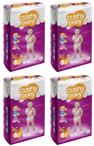 Cushy Baby Windeln - Kinderwindeln - Hochsaugfähige Windeln mit Nässeindikator - Comfortable baby diapers - Weiche und atmungsaktive Windeln für Kinder (5, 208, stück)