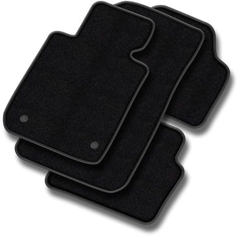 SMK Velours Premium fussmatten Auto passend für BMW 5er F10 2010-2013 - Premium, Leder, Schwarz fußmatten Auto - Erleben Sie neuen Fahrkomfort mit einem Velours- Auto fußmatten Satz für Ihr Auto
