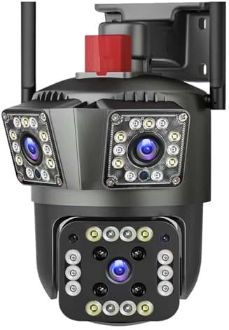 JOLIANE 6K HD IP Camera Three Lens 8X Zoom PTZ Outdoor Security Camera Motion Tracking 4K IP Camera Smart Home CCTV Camera System for Home Security(6K Add 32G)