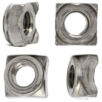 Tuercas de soldadura cuadradas M8 de acero liso para soldadura DIN 928 (paquete de 20)