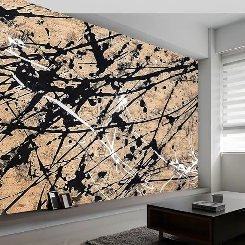 Peinture expressionniste abstraite marron Papier peint mural effet 3D Panoramique Poster mural pour chambre à coucher salon 400 x 280 cm