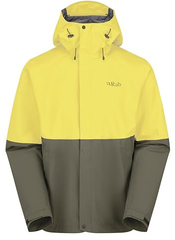 Rab Herren Downpour Jacke, pollen-army, XL