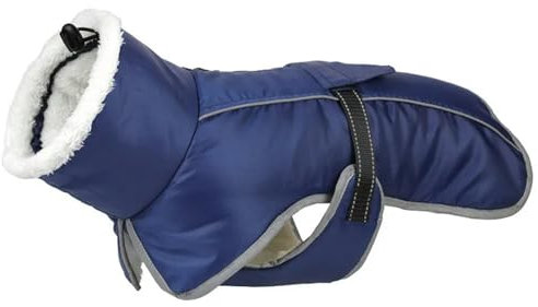 CMZYBBD Hundemantel Hundejacke Warme Hundekleidung Wintermantel Französisch Bulldogge Reflektierende Hund Kaltes Wetter Schichten Haustier Schneejacke-blau-m