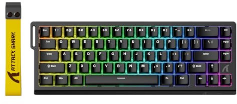 ATTACK SHARK X68 HE Teclado 8000Hz Rapid Trigger, Teclado Gaming RGB con Interruptor Magnético de 60%, Precisión RT de 0,01 mm, Actuación Ajustable, Snap Tap, para PC/Mac, Negroa