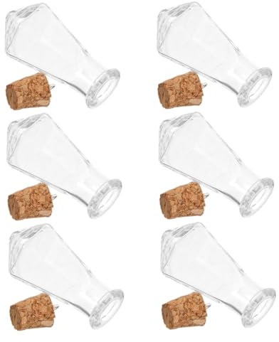 Cabilock 6pcs Mini Glasflaschen Mit Kork Glas Wishing Vial Flasche Mode-accessoire