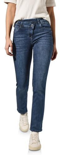 CECIL Damen B378893 Straight Leg Jeans, mid Blue Used wash, 31W x 30L