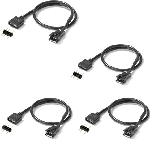 Amefil 5V 3Pin1-to-1 Male ARGB Extension Cable,Motherboard Port to SM3P 1-to-1 Male ARGB Connector Adapter Cable for RGB Fan,PC LED Strip