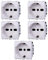Confezione da 5 prese schuko 16A bivalente, Moduli Bianchi, Compatibile Con Vimar Plana, antenna, ethernet, TV, antenna, USB, schuko, Per Placche originali e compatibili