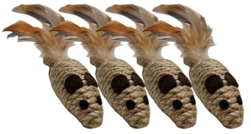 Ujjdwiurgh Pet Toys Scratch and Bite Plush Toy Interactive Cat Toy Simulation Mouse Kitten Self-Play Plush Toy