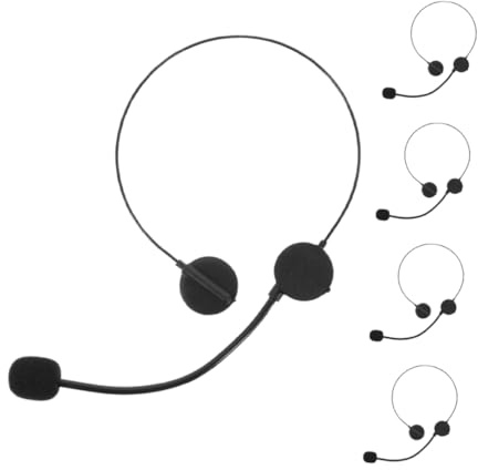 FRCOLOR 5pièces Faux Casque Micro Factice Lot de Accessoires de Fête pour Soirées Musicales Costume de Chanteur avec Détails Vifs et Légers