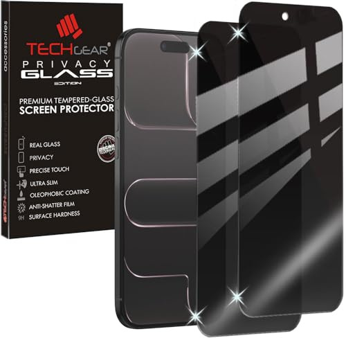 TECHGEAR 2 Pack Anti-Spy Privacy Glass Screen Protectors for iPhone Air (2025) – Tempered Glass, Anti-Peeping Privacy Filter, Touch & Face ID Compatible