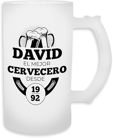 Jarra de cerveza Personalizada con Nombre, Cristal Mate 500 ml, Diseño El Mejor Cervecero o Cervecera, Regalo Personalizable, Regalo Padre Madre Amigo Amiga Hermano Hermana Novio Novia Cervecero/a