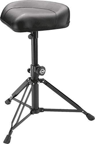 K&M 14055 Drummersitz Nick Schwarz - Stahl, Kunstleder - Ergonomischer Hocker für Schlagzeuger - großer Sitz, klappbar