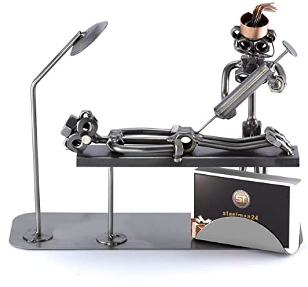 Steelman24 Schraubenmännchen Krankenschwester mit Kartenhalter | Made in Germany,Handarbeit,Geschenkidee,Stahlfigur,Metallfigur,Metallmännchen