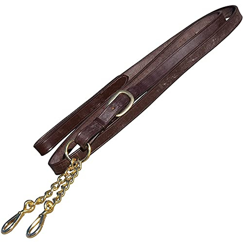 Shires Leather Lead Reins with Small Newmarket Chain