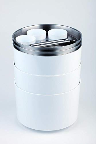 APS refroidisseur de conférence, refroidisseur de bouteille, rondelle de refroidissement pour des bouteilles, refroidisseur de table pour 6 bouteilles, incl. batterie de refroidissement, ouvre-bouteille, plateau de liège de couronne, Ø 6.7 cm pour des bouteilles de 0.25 - 0.5 litre