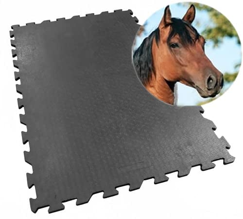 Vivol Gummi Stallmatte - Puzzlesystem - 80 x 120 cm - 20mm - Gummimatte Pferd rutschfest, Schalldämmend und mit Drainage