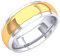 Dazzlingrock Collection Ehering für Herren, 14 Karat Weiß- und Gelbgold, zweifarbig, 8 mm, flach, glänzend, poliert, bequeme Passform, niedrige Kuppel, Weiß- und Gelbgold, n. v.