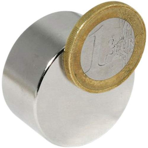 Scheibenmagnet Neodym Magnet-Scheibe Extra Stark - Haftkraft bis 750kg - Starke Rundmagnete - Runde NdFeB Magnete, Größe: Ø 30x15 mm | 27kg Haftkraft