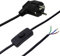 2m Zuleitung Schwarz mit Schutzkontakt-Stecker u. Schnurzwischenschalter | Anschlusskabel Netzkabel Schlauchleitung 3x0,75qmm 250V mit Winkelstecker und Schalter AN/AUS