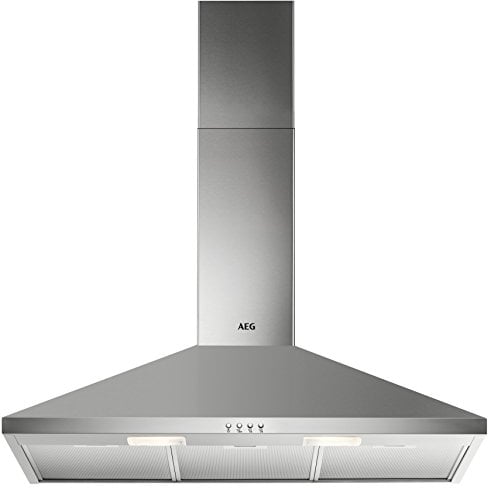 AEG DKB2930M Duntabzugshaube/90 cm Kaminhaube mit 3 Leistungsstufen/Abzugshaube mit Aluminium-Fettfilter/Dunstabzug mit LED-Beleuchtung/72,1 kWh pro Jahr/Edelstahl