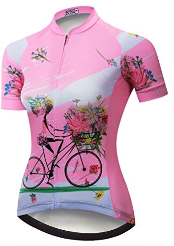 Maglia da ciclismo da donna, per mountain bike, a maniche corte, abbigliamento per bicicletta da strada, mountain bike, abbigliamento estivo estivo, Riding Pink, etichetta 3XL = petto 102/11 cm