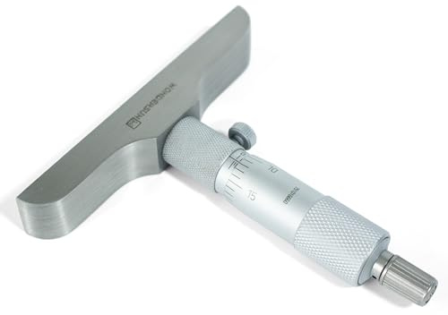 WONDERSUNM Depth Micrometer, 0-1 Measuring Range, 0.001 Graduation, Professional Precision Depth Gauge for Machining, Engineering & Metalworking, High Accuracy Tool