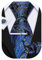 Barry.Wang Herren Paisley Krawatten Mit passendem Einstecktuch und Manschettenknopf im Set