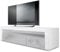 Vladon Lowboard Valencia, Made in Germany, TV-Kommode mit 1 offenem Fach und 2 Klappen, Weiß matt/Beton Oxid Optik/Weiß Hochglanz (155 x 46 x 40 cm)