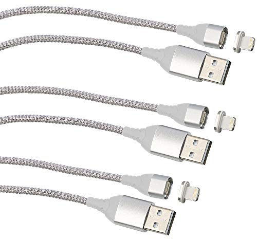 Callstel kompatibel zu iPhone Kabel: 3er-Set USB-Lade- & Datenkabel mit magnetischem Lightning-Stecker, 1 m (Magnetisches Ladekabel, kompatibel zu iPhone Ladekabel magnetisch, Magnetstecker)