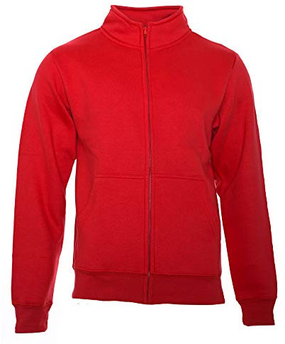 ROCK-IT Apparel I Giacca Casual da Uomo Senza Cappuccio I Pullover di Alta qualità con Zip e Colletto rialzato I Giacca di Alta qualità [Taglie S-5XL] I Rosso 4XL
