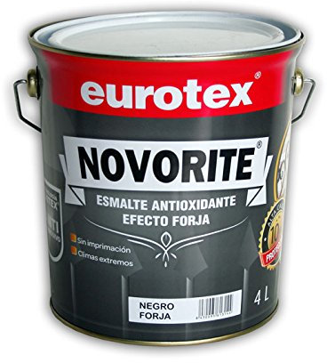 NOVORITE ESMALTE EFECTO FORJA NEGRO 4L DIRECTO SOBRE EL OXIDO