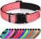 Joytale Halsband Hund, Gepolstertes Hundehalsband Breit aus Neopren Nylon Hundehalsband Verstellbar für Mittelgroße Hunde, Weich und Reflektierend Hundehalsbänder, M, Rosa