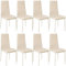 tectake® 8X eleganter ergonomischer Stuhl mit hoher Rückenlehne, 45 x 48 x 98,5 cm, Esszimmerstühle, Küchenstühle, Stühle für Esstisch, Esszimmer, Dining Table, Vorzimmer Möbel Set gepolstert - beige