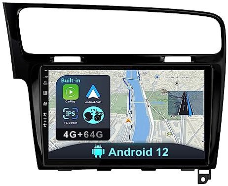 JOYX Android 12 Autoradio Compatibile VW Golf 7 (2013-2018) - [4G+64G] - [Built-in DSP/Carplay/Android Auto] - LED Camera Canbus GRATUITI - BT5.0 DAB Volante 4G WiFi 360-Camera - 10.1 Pollici - 2 Din